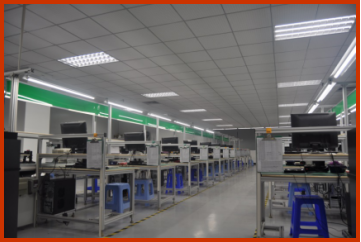 Assembly line for industrial tablet